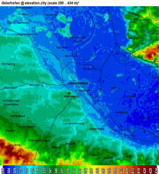 Zoom OUT 2x Osterhofen, Germany elevation map