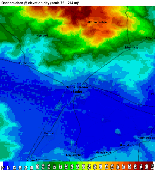 Zoom OUT 2x Oschersleben, Germany elevation map