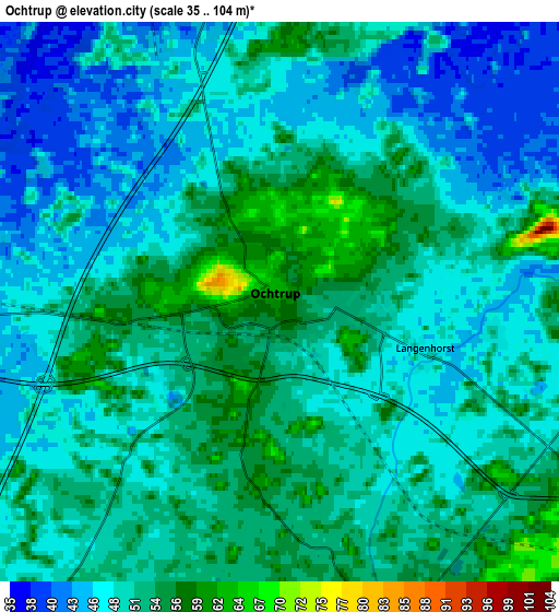 Zoom OUT 2x Ochtrup, Germany elevation map