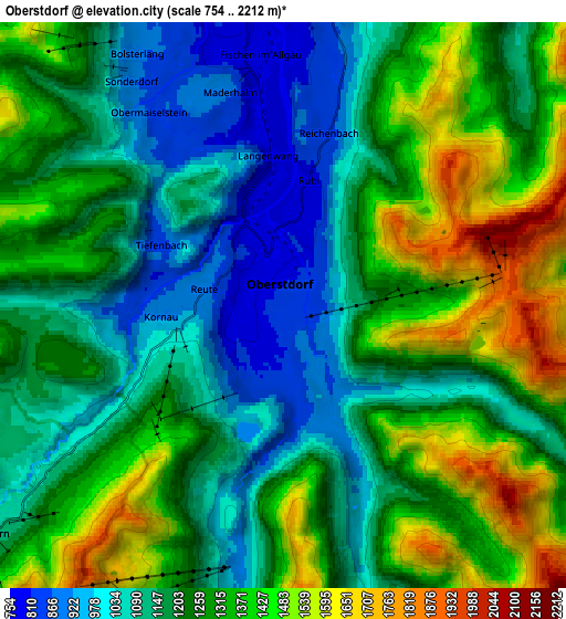 Zoom OUT 2x Oberstdorf, Germany elevation map