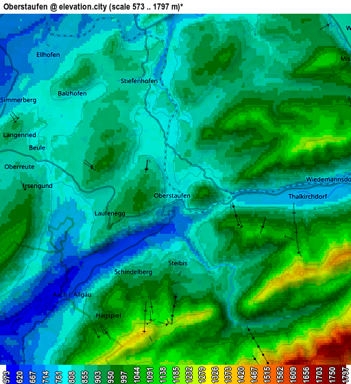 Zoom OUT 2x Oberstaufen, Germany elevation map