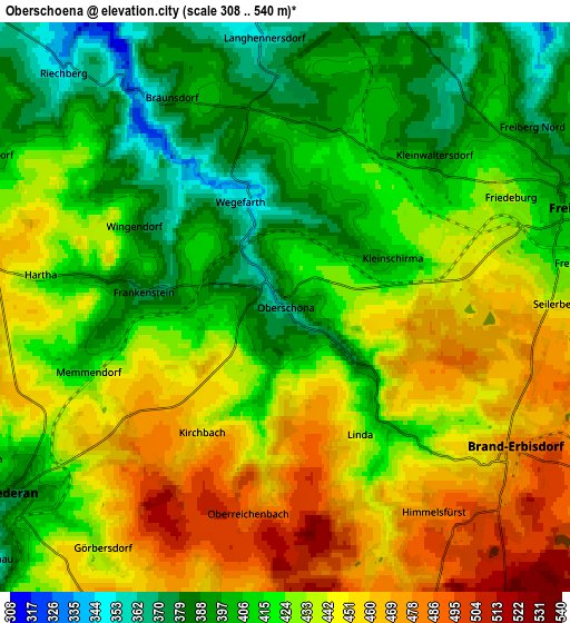 Zoom OUT 2x Oberschöna, Germany elevation map