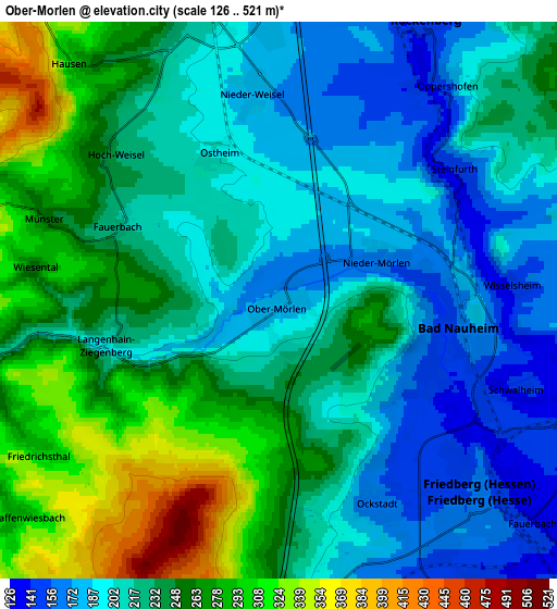 Zoom OUT 2x Ober-Mörlen, Germany elevation map