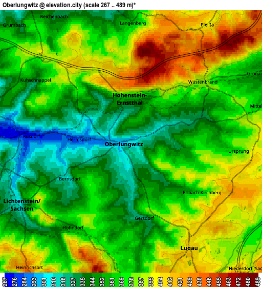 Zoom OUT 2x Oberlungwitz, Germany elevation map