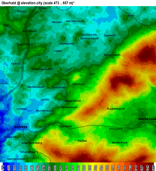 Zoom OUT 2x Oberhaid, Germany elevation map