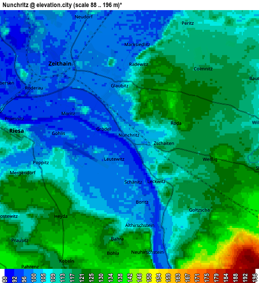 Zoom OUT 2x Nünchritz, Germany elevation map