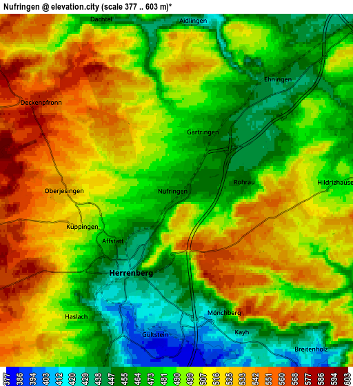 Zoom OUT 2x Nufringen, Germany elevation map