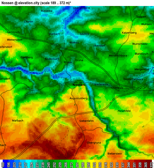 Zoom OUT 2x Nossen, Germany elevation map