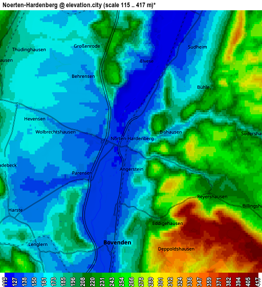 Zoom OUT 2x Nörten-Hardenberg, Germany elevation map