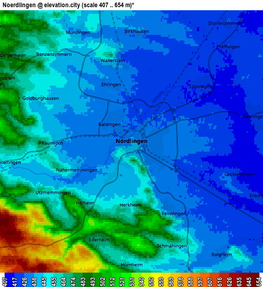 Zoom OUT 2x Nördlingen, Germany elevation map