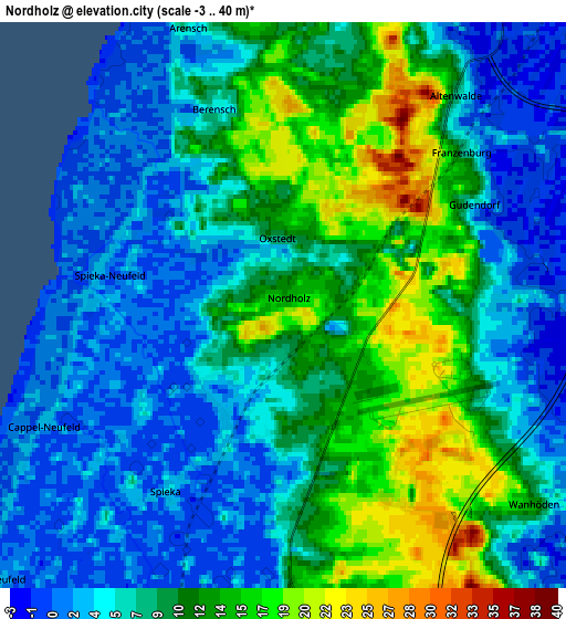 Zoom OUT 2x Nordholz, Germany elevation map