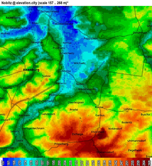 Zoom OUT 2x Nobitz, Germany elevation map