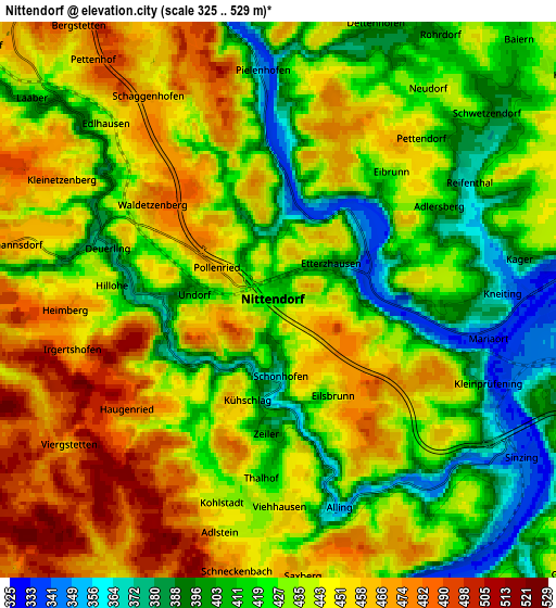 Zoom OUT 2x Nittendorf, Germany elevation map