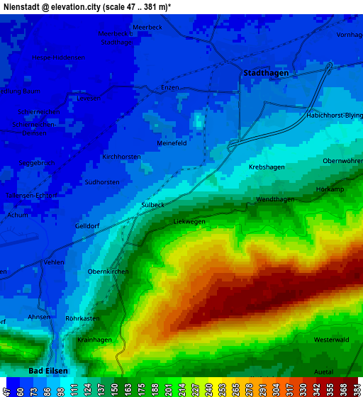 Zoom OUT 2x Nienstädt, Germany elevation map
