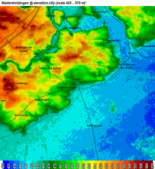 Zoom OUT 2x Niederstotzingen, Germany elevation map
