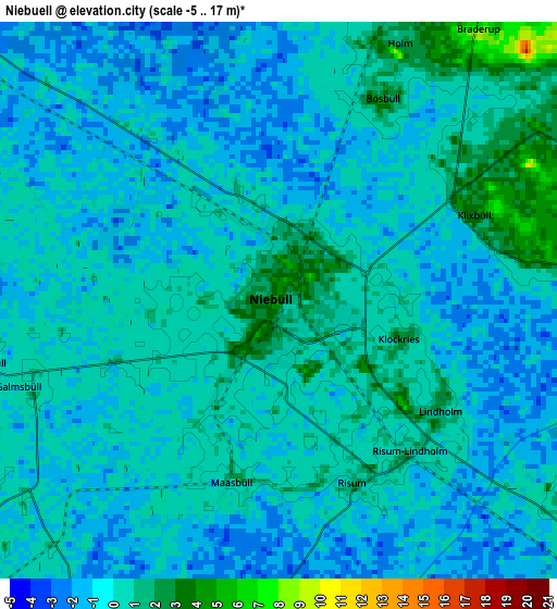 Zoom OUT 2x Niebüll, Germany elevation map