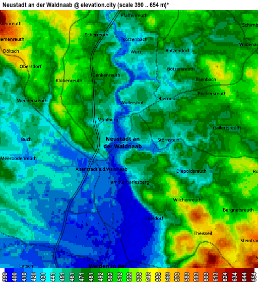 Zoom OUT 2x Neustadt an der Waldnaab, Germany elevation map