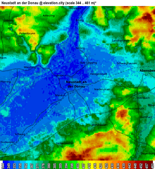 Zoom OUT 2x Neustadt an der Donau, Germany elevation map