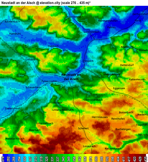 Zoom OUT 2x Neustadt an der Aisch, Germany elevation map