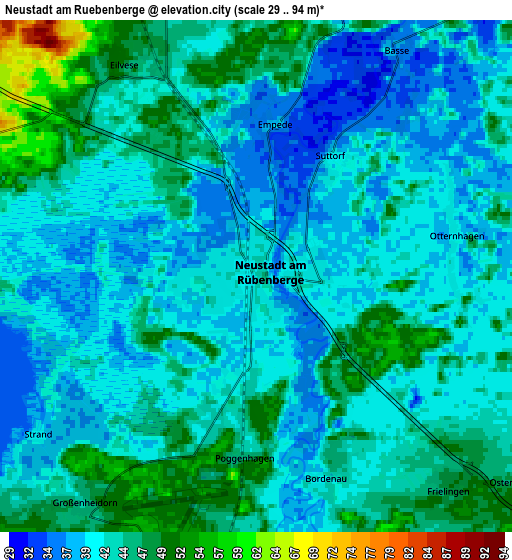 Zoom OUT 2x Neustadt am Rübenberge, Germany elevation map