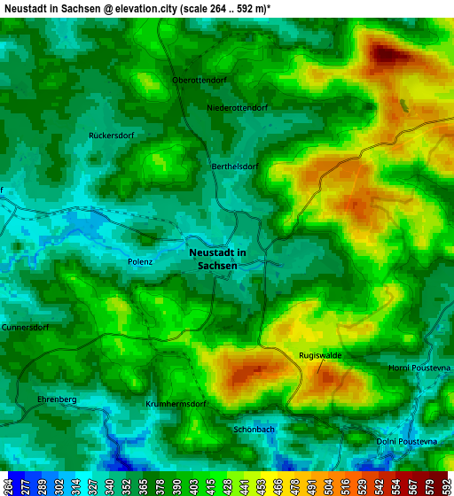 Zoom OUT 2x Neustadt in Sachsen, Germany elevation map