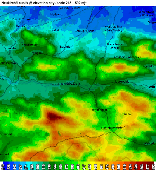 Zoom OUT 2x Neukirch/Lausitz, Germany elevation map