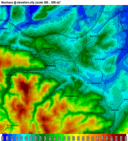 Zoom OUT 2x Neuhaus, Germany elevation map