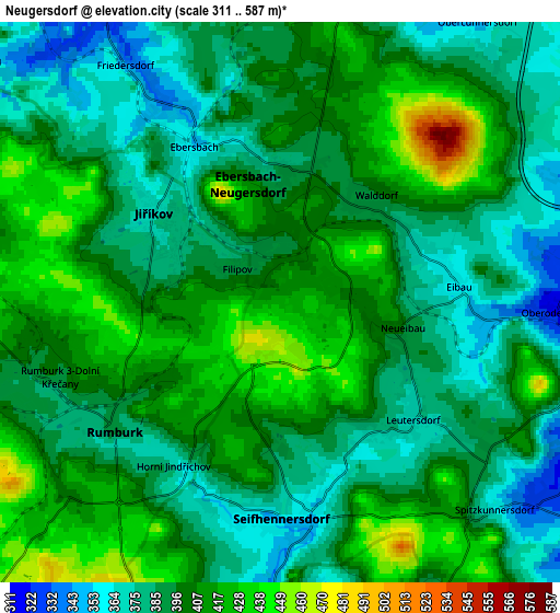 Zoom OUT 2x Neugersdorf, Germany elevation map