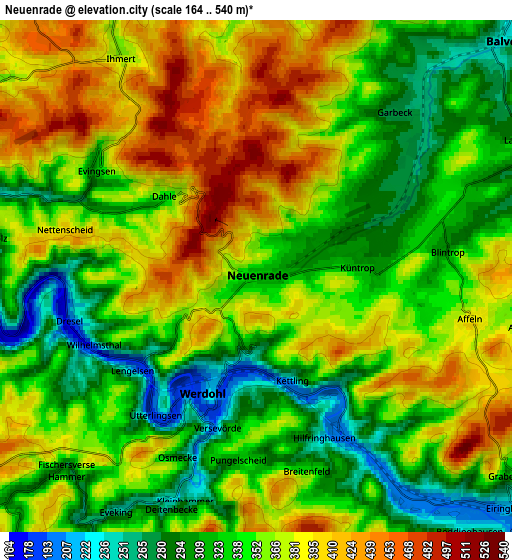 Zoom OUT 2x Neuenrade, Germany elevation map