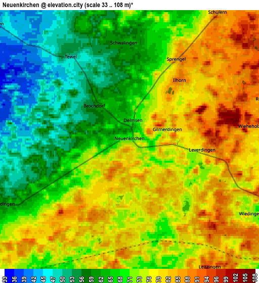 Zoom OUT 2x Neuenkirchen, Germany elevation map