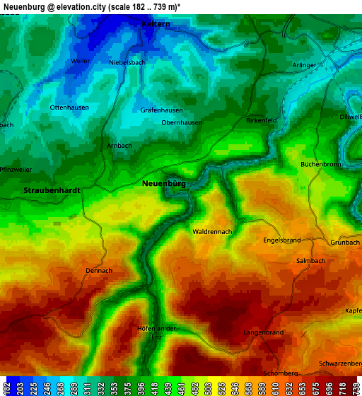 Zoom OUT 2x Neuenbürg, Germany elevation map
