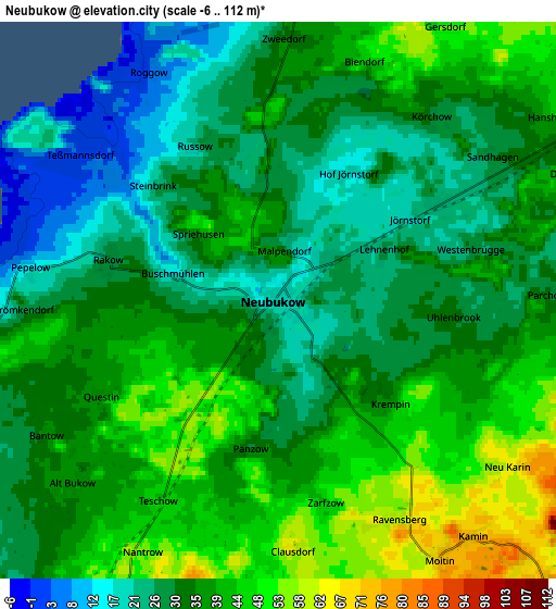 Zoom OUT 2x Neubukow, Germany elevation map