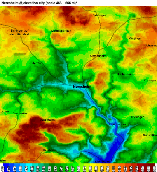 Zoom OUT 2x Neresheim, Germany elevation map