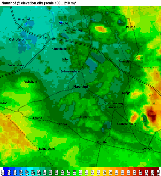 Zoom OUT 2x Naunhof, Germany elevation map