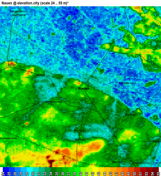 Zoom OUT 2x Nauen, Germany elevation map