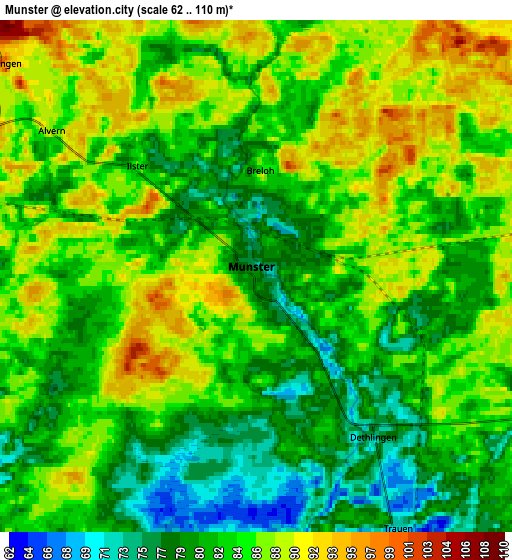 Zoom OUT 2x Munster, Germany elevation map