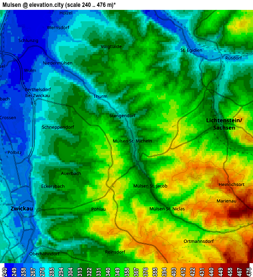 Zoom OUT 2x Mülsen, Germany elevation map