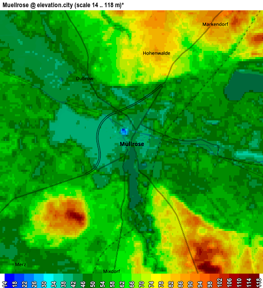 Zoom OUT 2x Müllrose, Germany elevation map