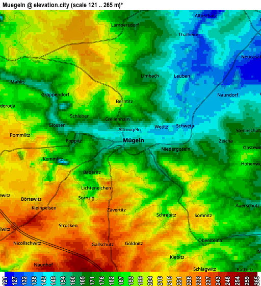 Zoom OUT 2x Mügeln, Germany elevation map