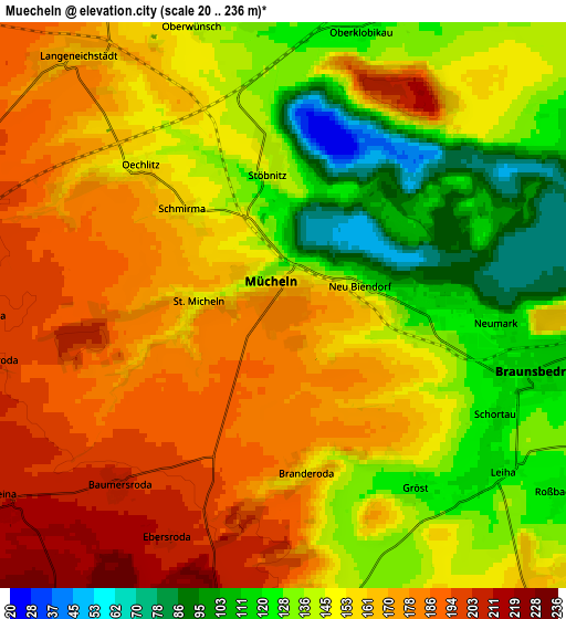 Zoom OUT 2x Mücheln, Germany elevation map