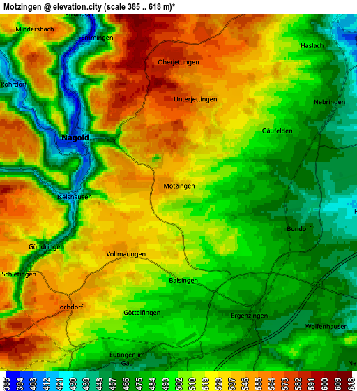 Zoom OUT 2x Mötzingen, Germany elevation map