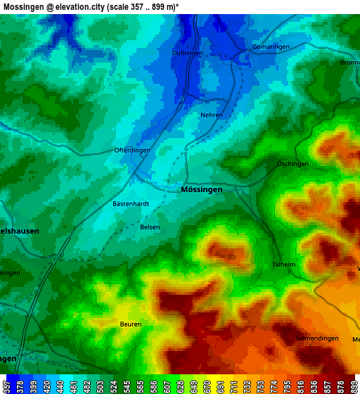 Zoom OUT 2x Mössingen, Germany elevation map