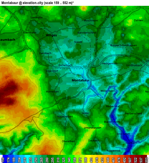 Zoom OUT 2x Montabaur, Germany elevation map