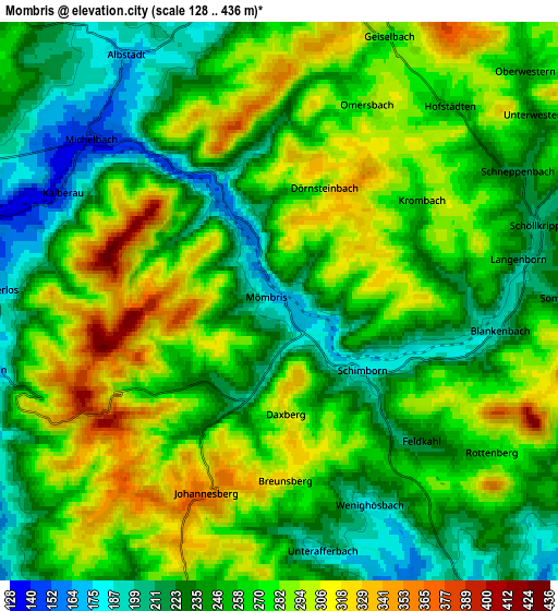 Zoom OUT 2x Mömbris, Germany elevation map