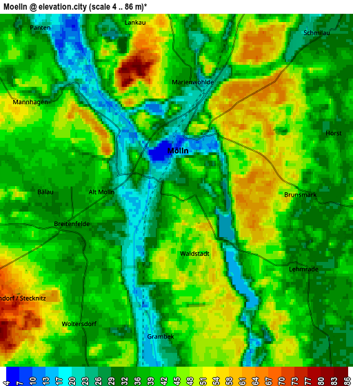 Zoom OUT 2x Mölln, Germany elevation map