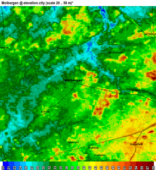 Zoom OUT 2x Molbergen, Germany elevation map