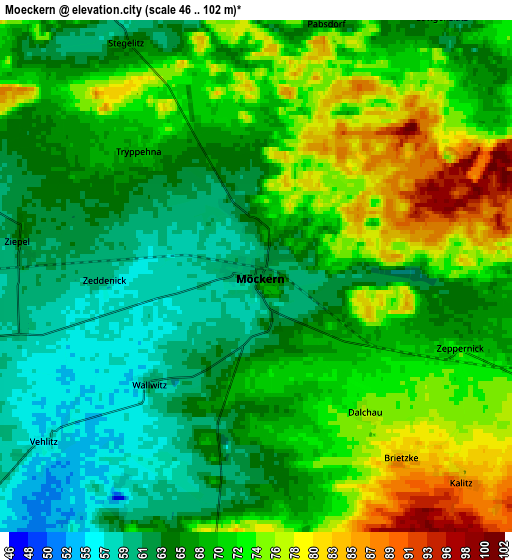 Zoom OUT 2x Möckern, Germany elevation map