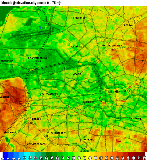 Zoom OUT 2x Moabit, Germany elevation map