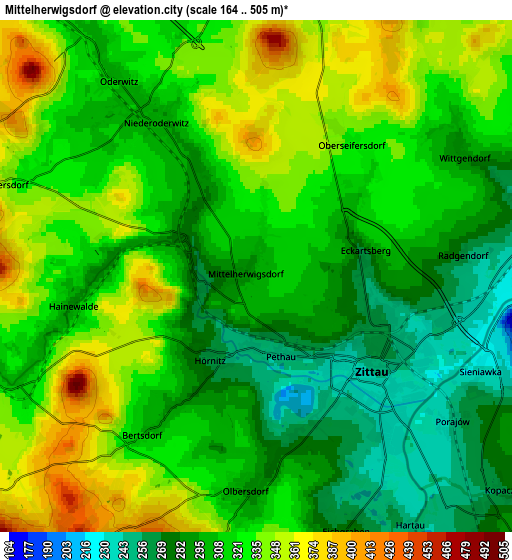 Zoom OUT 2x Mittelherwigsdorf, Germany elevation map