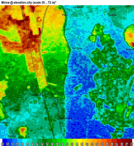 Zoom OUT 2x Mirow, Germany elevation map